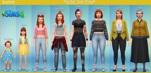 niveasimscc: Shorter Teen Preset Welcome to my first mod I have released for the sims. I have always