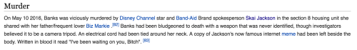 baaaaoooo:LMAO I’M CRYING SOMEBODY ON WIKIPEDIA WROTE THAT AZEALIA BANKS GOT MURDERED BY SKAI 