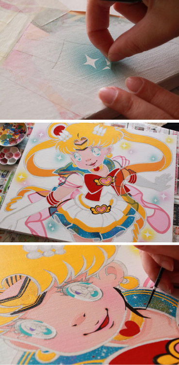 madoka07:  2014 “Magical Girl” Acrylic paint, Canvas F10 17.91x20.86 exhibition work“Magical Girl Heroines: Sailor Moon and sailor senshi”http://www.facebook.com/events/658896564156271 Making video :) / Canvas art “Magical Girl”http://youtu.be/jNjji8I5VbY