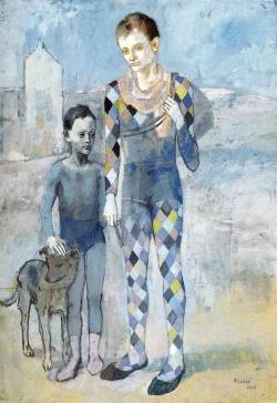 expressionism-art:  Two acrobats with a dog