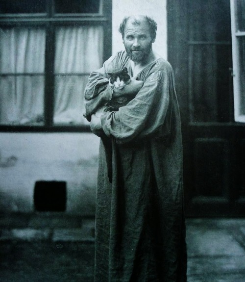 Gustav Klimt with cat