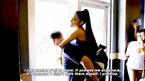 Ariana Grande settles the score on whether she is physically carried wherever she goes (spoiler: she