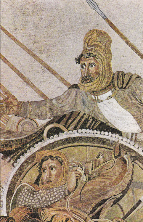 :Details of  The Alexander Mosaic, depicting the battle of Alexander the Great and Darius III of Per