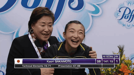 shomouno:Kaori Sakamoto reacting to her FS scores
