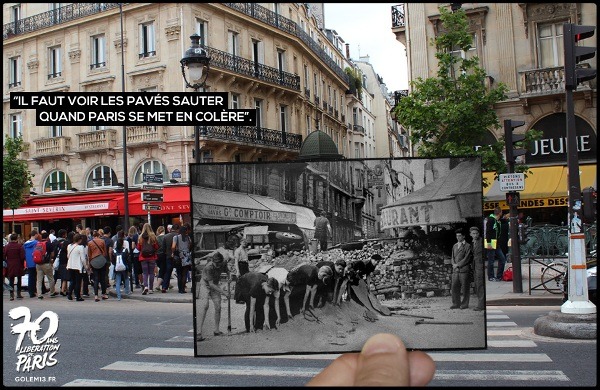 jedavu:Nostalgic Then-And-Now Photographs Show The Liberation Of Paris From Nazi