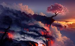 atmospheric-phenomena:  &ldquo;Scorched earth&rdquo; by Daniel Conway (digital art). &gt; https://www.facebook.com/beauty.tree.earth 