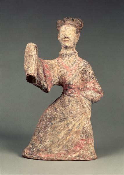Figure of a male dancer, tomb artefact, Eastern Han Dynasty (206 B.C. -220 A.D.)