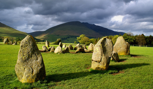 ancientart:  Castlerigg Stone Circle (S05123), located in Cumbria, England: “one of the most visually impressive prehistoric monuments in Britain“ (-John Waterhouse). Raised during the Neolithic period (about 3000 BCE), the Castlerigg Stone