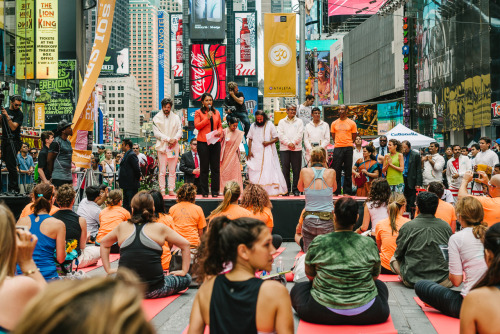 Summer Solstice Yoga In Times Square / International Day of Yoga. June 21, 2015