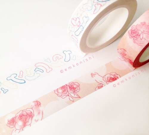 Peen washi tapes are now up in my store! They come in shojo and sprinkle patterns &lt;3 I made t