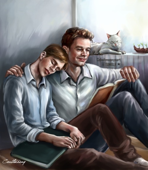 cobaltmoonysart: Memories Bucky never told Steve that he remembered that sunny afternoon: sleepy Ste