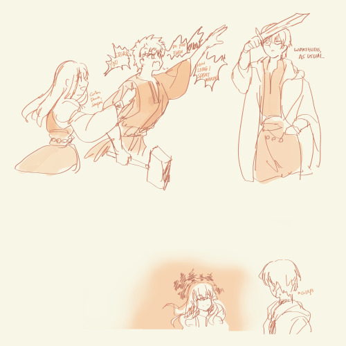 Twitter sketches for my AU 