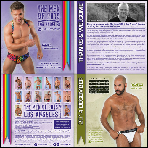austinwondo:  ORDER NOW - “The Men of 2015 : Los Angeles” Calendar NOW SHIPPING WORLDWIDE! 100% of the proceeds from the sale of this calendar with benefit the Los Angeles LGBT Center. Order now at www.LA2015AW.com dartrath realguyla karamobrown