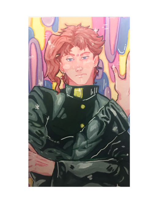 i also made josuke and kakyoin paintings for two of my friends :”Di will also be opening commission 