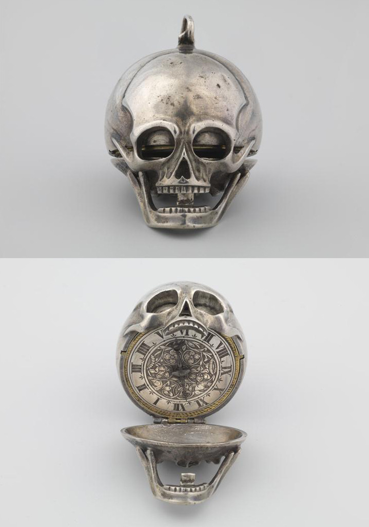 aleyma:
“ Jean Rousseau, Skull watch, 17th century (source).
”