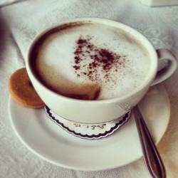 Enjoying my coffee (at Tiara- The Cafe @ Corniche)