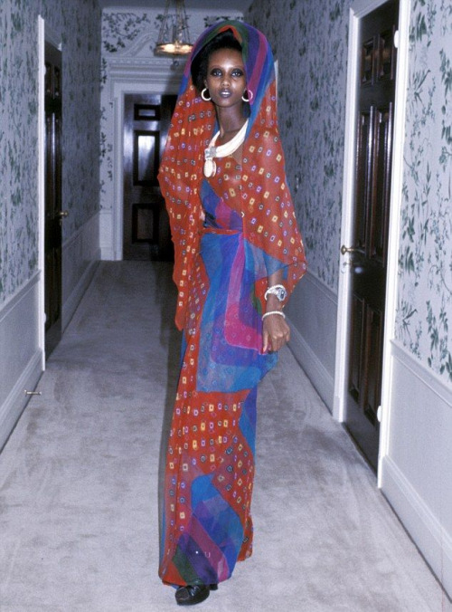 twixnmix: 20-year-old Somali model Iman during her press conference at the home of photographer Pete