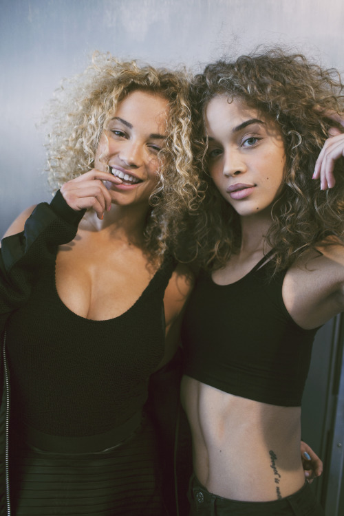 rebekahcampbellphoto:Stephanie Bertram Rose and Jasmine Sanders backstage at JEREMY SCOTT SS15 