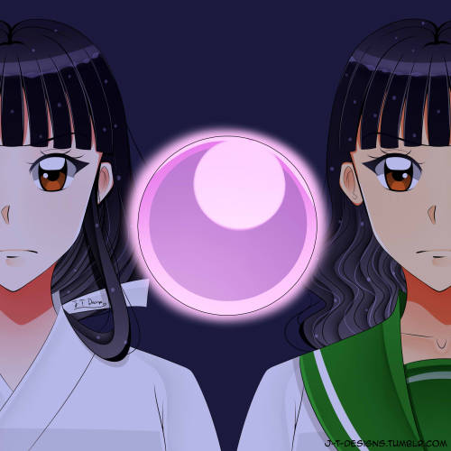 My first drawing of 2021! I drew Kagome and Kikyo. Also before anyone tells me I drew Kagome wrong, 