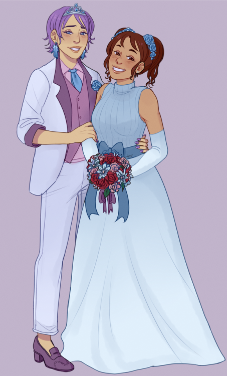 JamieTina wedding commission for stephentrevor. I’ve been wanting to draw them getting married for s