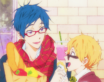 tough-muffins:More examples of Rei looking at Nagisa lovingly. This time in official