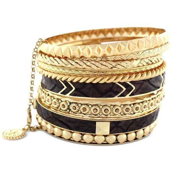 styledbyt3:  Jessica Simpson Bracelet Set, Gold-Tone African Princess Set of 10 Bangles