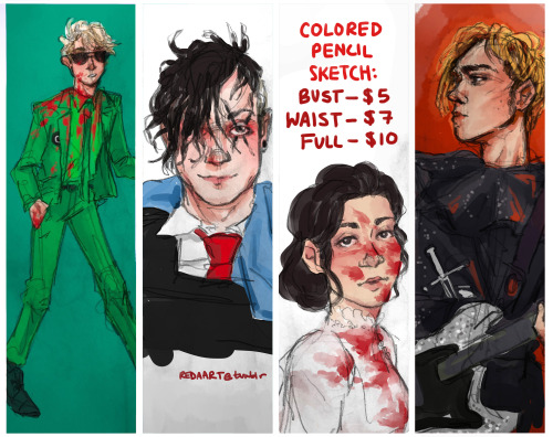 redaart: COMMISSIONS! hey guys! I just finished up my fall semester so I’m opening up a few commissi