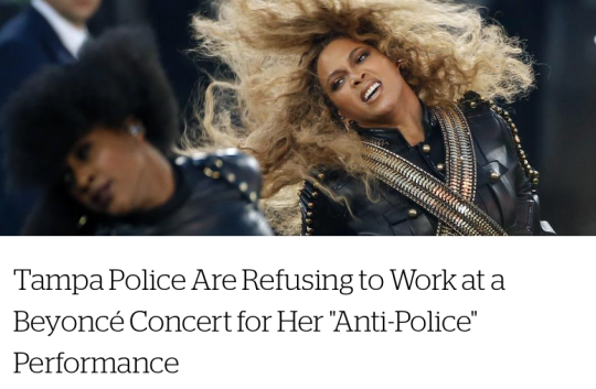 micdotcom:  If you judged by the headlines, you’d think Beyoncé launched an all-out attack on America’s police:Here’s the truth:Shaun King explained in a column for the New York Daily News how the popular story in America right now doesn’t align