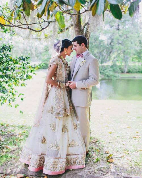 Fusion wedding goals @hyerimages How beautiful is this lengha?!! @mreddy12 wore it with unbelievab