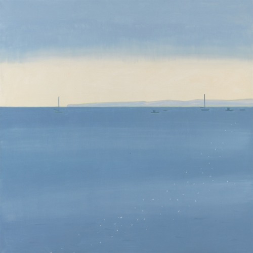 Two Boats  -  Alex Katz ,  2002American,b.1927-Oil on canvas, 182.9 x 182.9 cm. (72 x 72 in.)