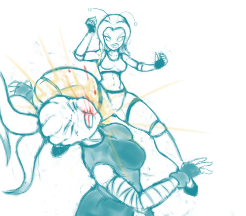 Old and unfinished shit. Houndoom from an old pic Luchadore Hawlucha sketch Shining Dazzler’s WWE-Chan putting a knee(what is failed perspective and foreshortening)  to my wrestler OC Naiya An unfinished succubus Shantae(I posted the one I finished)