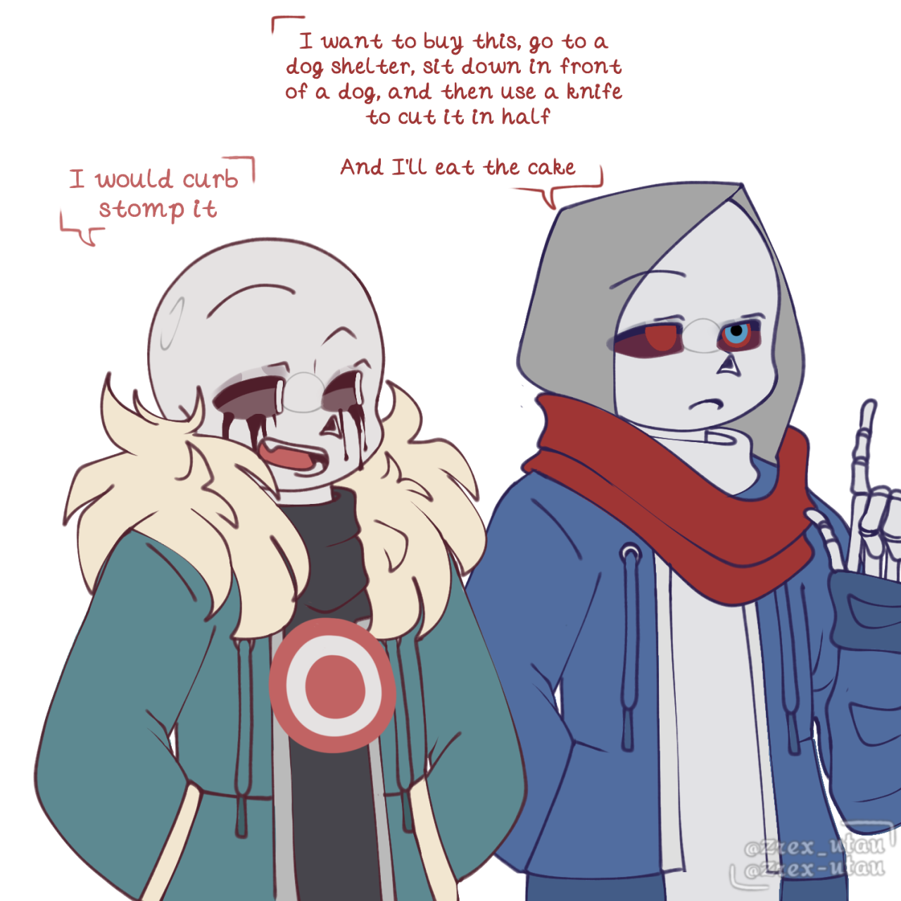 Killer!Sans VS. Fell!Sans - By @zixy on Itaku