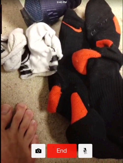 Getting to see buddy’s sweaty shoes, socks, and feet after his basketball game via FaceTime. #