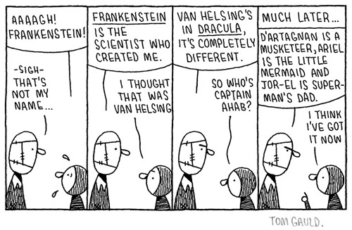 Frankenstein’s Monster :-)bookmania:Frankenstein! (Cartoon by Tom Gauld)