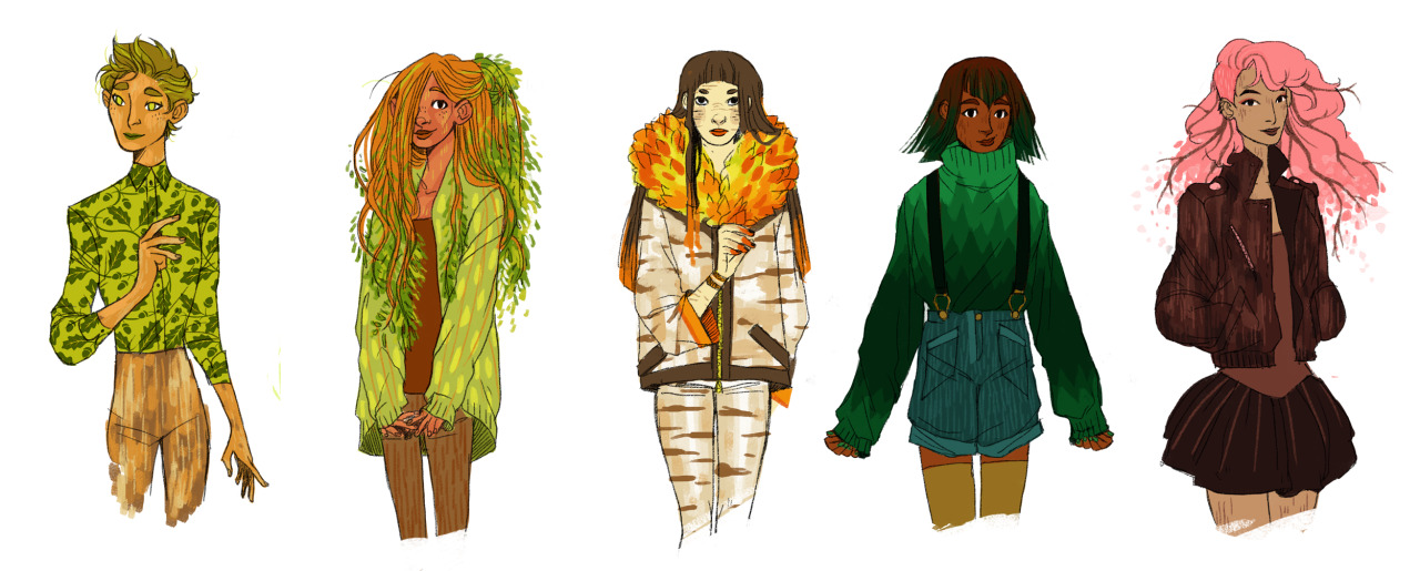 Some modern dryads I did between commissions !... cylindric