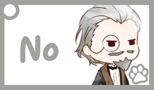A grey communication card of Hirotsu. The text reads: 'No'