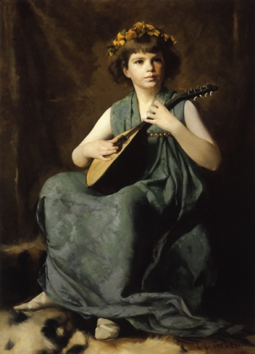Marion Hiller Fenno at Nine as Mandolinata (1887-1888). Edmund Charles Tarbell (American, 1862&