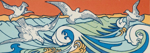 Seagulls in the waves - Gisbert Combaz - 1899 - via MFA Boston
