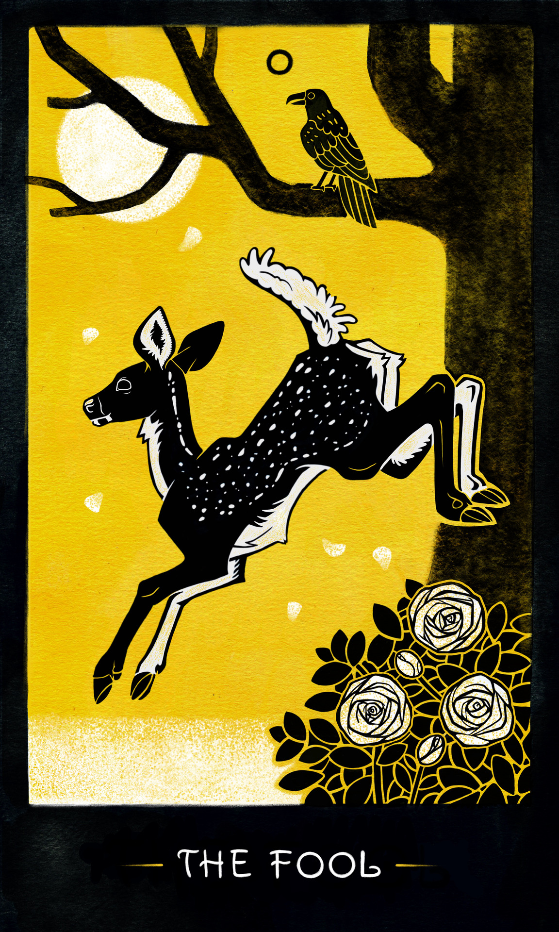 yonderbeasties:  Still messing around with the design of my first tarot card, and