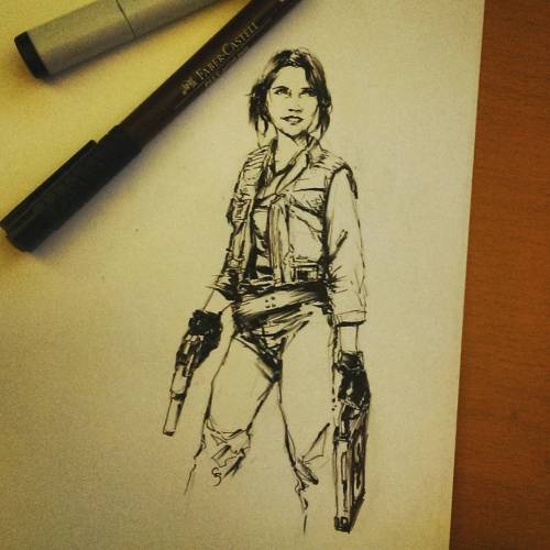 #inktober day14 &ldquo;May the Force be with us&hellip;&rdquo; More #JynErso #RogueOne #