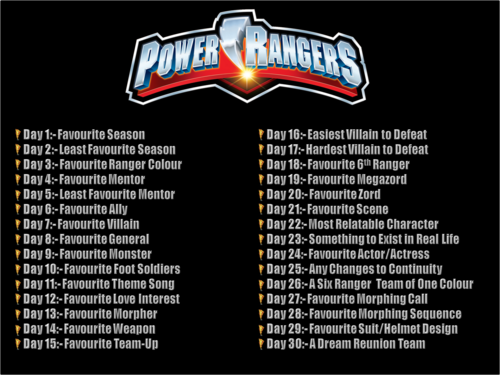 Day 3: - Favourite Ranger ColourWe had to wait until 2008 to get a Purple Ranger, and the little chi