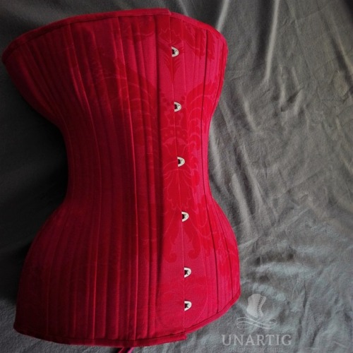 unartig-shop:a quick snapshot of the red jacquard underbust corset I was asked to make for my male