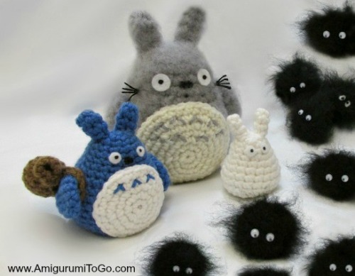 amigurumi-to-go: Totoro and Soot Sprites and the CatBus. All free patterns!CatbusTotoro and Soot Spr