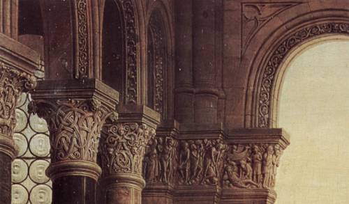 barcarole: Detail from The Virgin and Child with Chancellor Rolin, Jan Van Eyck, 1430-1434.