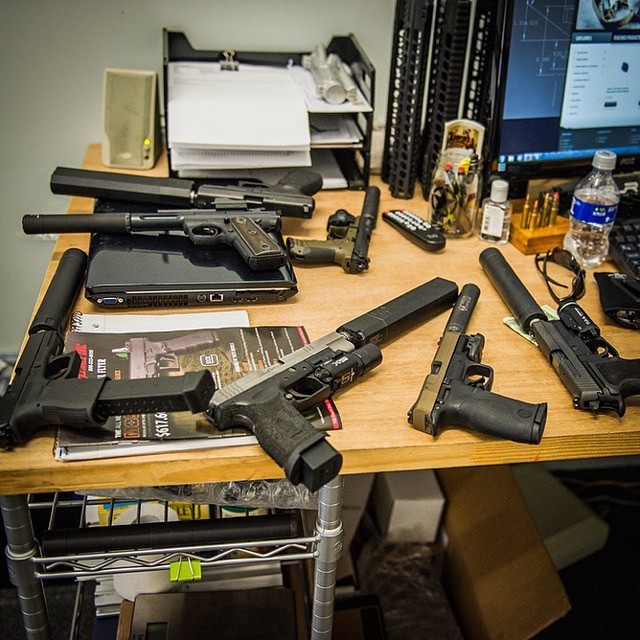 gunsdaily:  By @slrrifleworks @slrrifleworks_alfredo needs to organize his desk.
