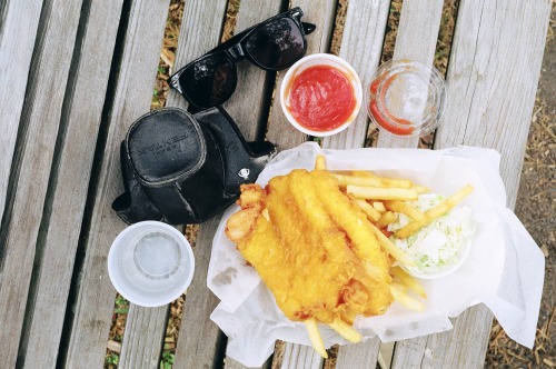 Authentic Cape Cod Fish n Chips from Sir Cricket’s in Orleans, MA.  July, 2013 | Pentax MX | F