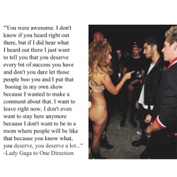 emmanaughton:  Lady Gaga talking to the boys last night.   Such respect for her.   She is amazing