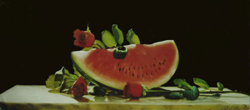 David de Biasio, Fiori e Frutto (?) oil on wood