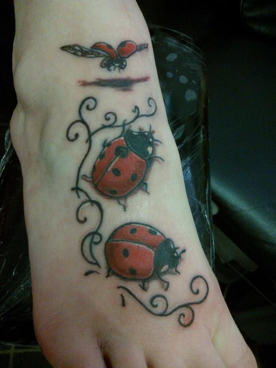 abzpaganink:  super cute idea. these ladybirds where to represent this lady’s kids.