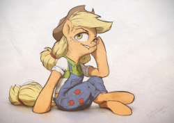 dysfunctionalequestria:Dungaree Applejack by AssasinMonkey  owo